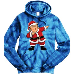 Dabbing Santa Trump Xmas Lights Christmas Tie Dye Hoodie