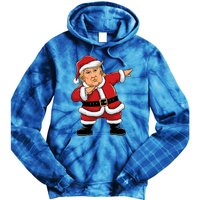 Dabbing Santa Trump Xmas Lights Christmas Tie Dye Hoodie