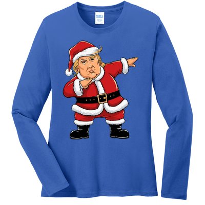 Dabbing Santa Trump Xmas Lights Christmas Ladies Long Sleeve Shirt