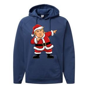 Dabbing Santa Trump Xmas Lights Christmas Performance Fleece Hoodie