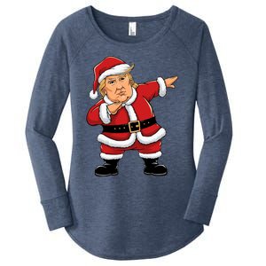 Dabbing Santa Trump Xmas Lights Christmas Women's Perfect Tri Tunic Long Sleeve Shirt