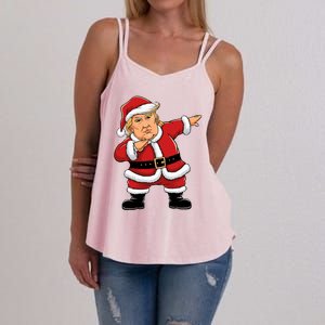 Dabbing Santa Trump Xmas Lights Christmas Women's Strappy Tank