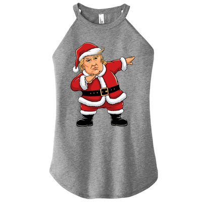 Dabbing Santa Trump Xmas Lights Christmas Women's Perfect Tri Rocker Tank