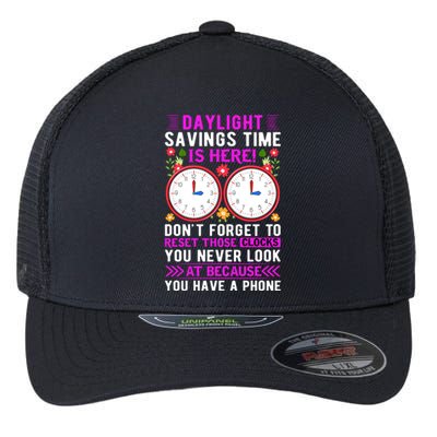 Daylight Savings Time Funny Flexfit Unipanel Trucker Cap