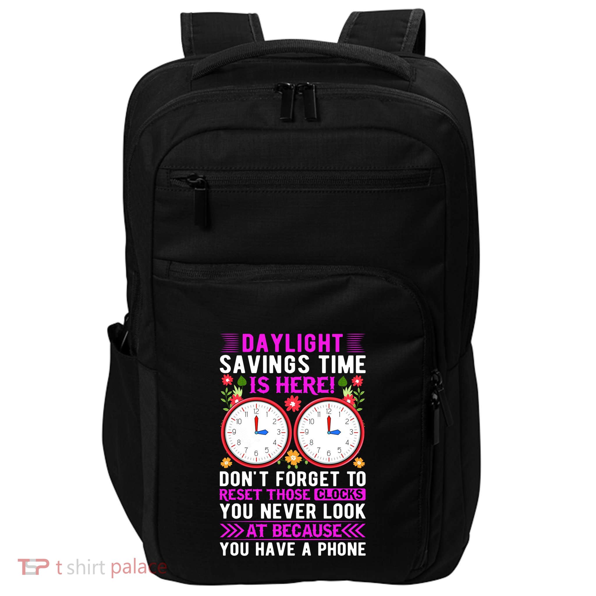Daylight Savings Time Funny Impact Tech Backpack