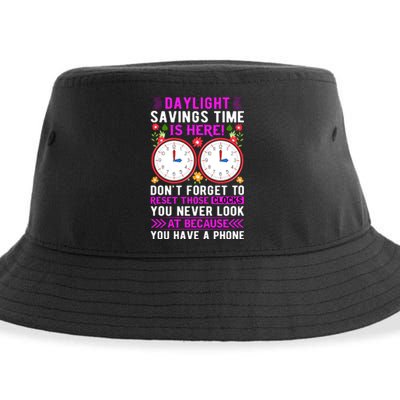 Daylight Savings Time Funny Sustainable Bucket Hat