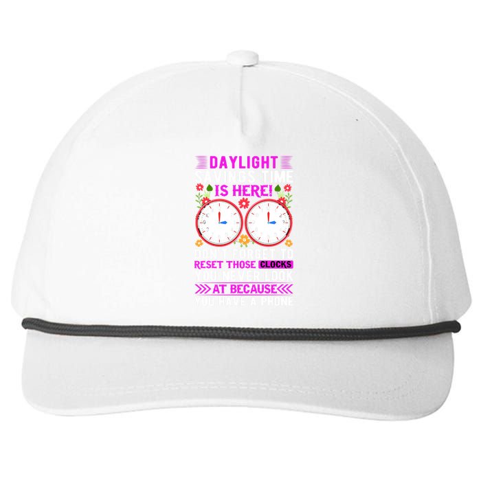 Daylight Savings Time Funny Snapback Five-Panel Rope Hat