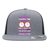 Daylight Savings Time Funny Flat Bill Trucker Hat