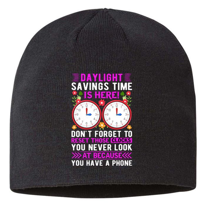 Daylight Savings Time Funny Sustainable Beanie