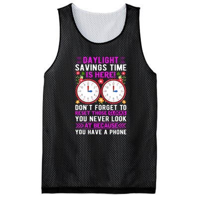 Daylight Savings Time Funny Mesh Reversible Basketball Jersey Tank