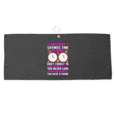 Daylight Savings Time Funny Large Microfiber Waffle Golf Towel
