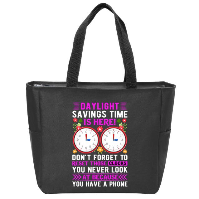 Daylight Savings Time Funny Zip Tote Bag