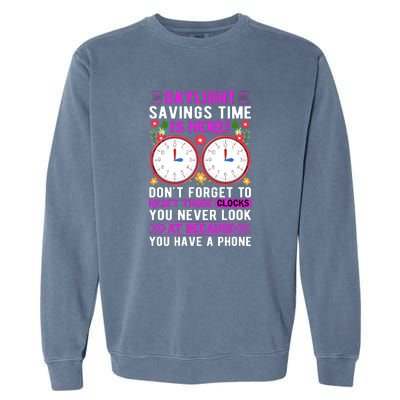 Daylight Savings Time Funny Garment-Dyed Sweatshirt