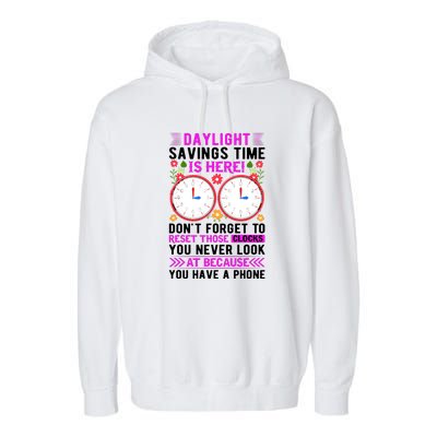 Daylight Savings Time Funny Garment-Dyed Fleece Hoodie