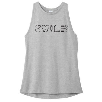 Dentist Smile Teeth Dental Hygienist Funny Dentist Ladies PosiCharge Tri-Blend Wicking Tank