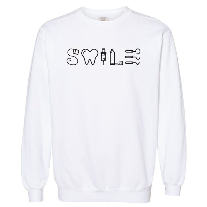 Dentist Smile Teeth Dental Hygienist Funny Dentist Garment-Dyed Sweatshirt