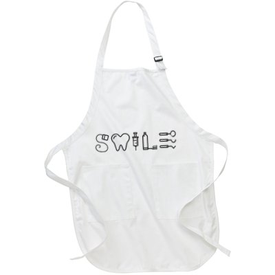 Dentist Smile Teeth Dental Hygienist Funny Dentist Full-Length Apron With Pockets