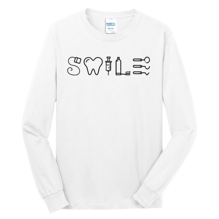 Dentist Smile Teeth Dental Hygienist Funny Dentist Tall Long Sleeve T-Shirt