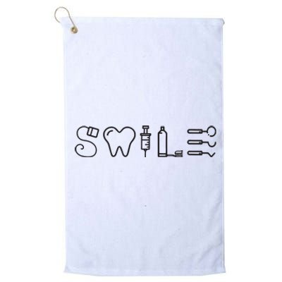 Dentist Smile Teeth Dental Hygienist Funny Dentist Platinum Collection Golf Towel