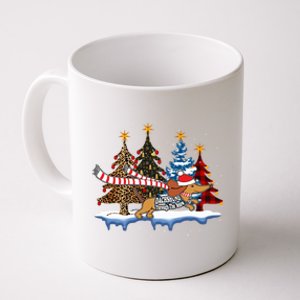 Dachshund Santa Through The Snow Leopard Buffalo Tree Xmas Meaningful Gift Coffee Mug