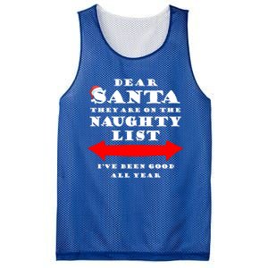 Dear Santa They Are On The Naughty List Christmas Gift Idea Cool Gift Mesh Reversible Basketball Jersey Tank