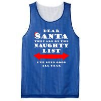 Dear Santa They Are On The Naughty List Christmas Gift Idea Cool Gift Mesh Reversible Basketball Jersey Tank