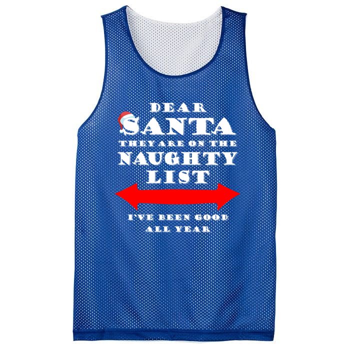 Dear Santa They Are On The Naughty List Christmas Gift Idea Cool Gift Mesh Reversible Basketball Jersey Tank