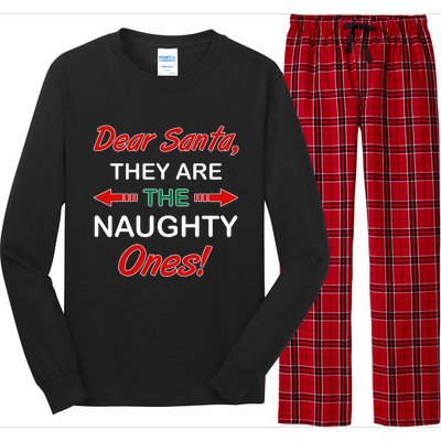 Dear Santa They Are Naughty Funny Christmas Long Sleeve Pajama Set