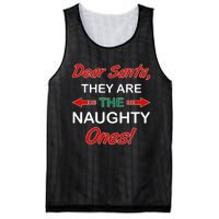 Dear Santa They Are Naughty Funny Christmas Mesh Reversible Basketball Jersey Tank