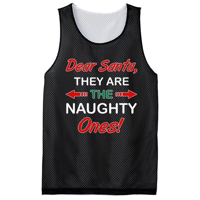 Dear Santa They Are Naughty Funny Christmas Mesh Reversible Basketball Jersey Tank