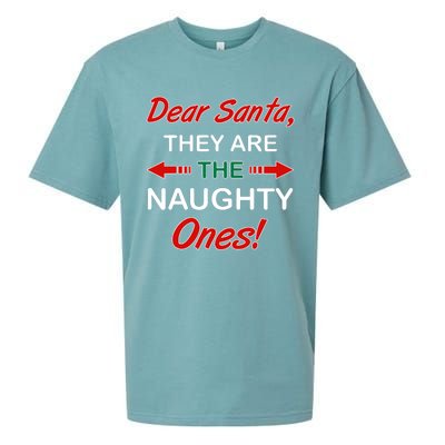 Dear Santa They Are Naughty Funny Christmas Sueded Cloud Jersey T-Shirt