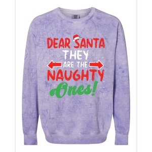 Dear Santa They Naughty Ones Christmas Xmas Colorblast Crewneck Sweatshirt