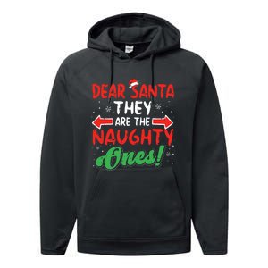 Dear Santa They Naughty Ones Christmas Xmas Performance Fleece Hoodie