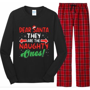 Dear Santa They Naughty Ones Christmas Xmas Long Sleeve Pajama Set