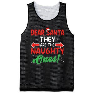 Dear Santa They Naughty Ones Christmas Xmas Mesh Reversible Basketball Jersey Tank