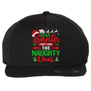 Dear Santa They Are The Naughty Ones Christmas Family Funny Gift Wool Snapback Cap