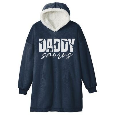 Daddy Saurus T Rex Dinosaur Daddysaurus Family Matching Gift Hooded Wearable Blanket