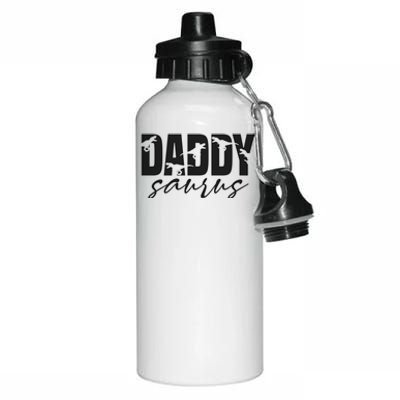 Daddy Saurus T Rex Dinosaur Daddysaurus Family Matching Gift Aluminum Water Bottle 