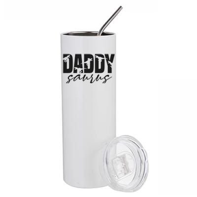 Daddy Saurus T Rex Dinosaur Daddysaurus Family Matching Gift Stainless Steel Tumbler