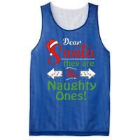 Dear Santa They Are The Naughty Ones Christmas Funny Gifts Mesh Reversible Basketball Jersey Tank