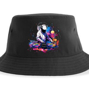 Dj Space Turntable Disc Jockey Astronaut Mixer Sustainable Bucket Hat