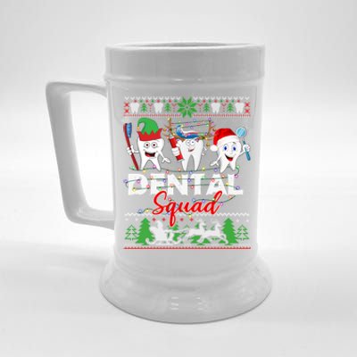 Dental Squad Teeth Santa Reindeer Ugly Christmas Sweater Great Gift Beer Stein