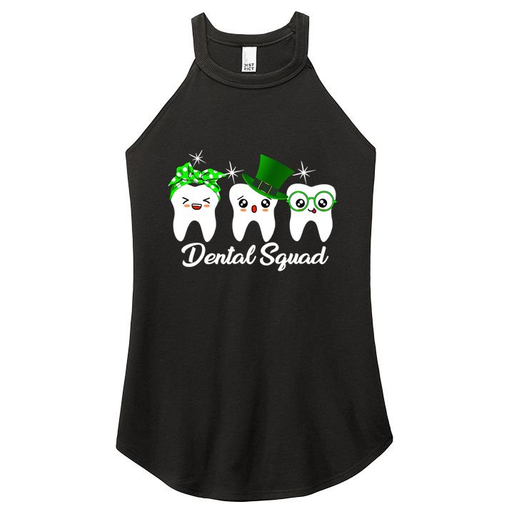 Dental Squad Tooth Hat Cute Dentist St Patrick's Day Gift Women's Perfect Tri Rocker Tank