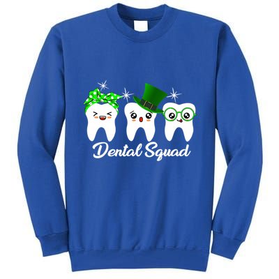 Dental Squad Tooth Hat Cute Dentist St Patrick's Day Gift Tall Sweatshirt