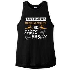 Don't Scare The Genealogist He Farts Easily Genealogy Farter Gift Ladies PosiCharge Tri-Blend Wicking Tank