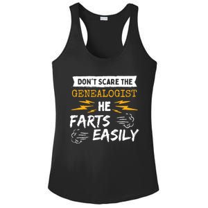 Don't Scare The Genealogist He Farts Easily Genealogy Farter Gift Ladies PosiCharge Competitor Racerback Tank