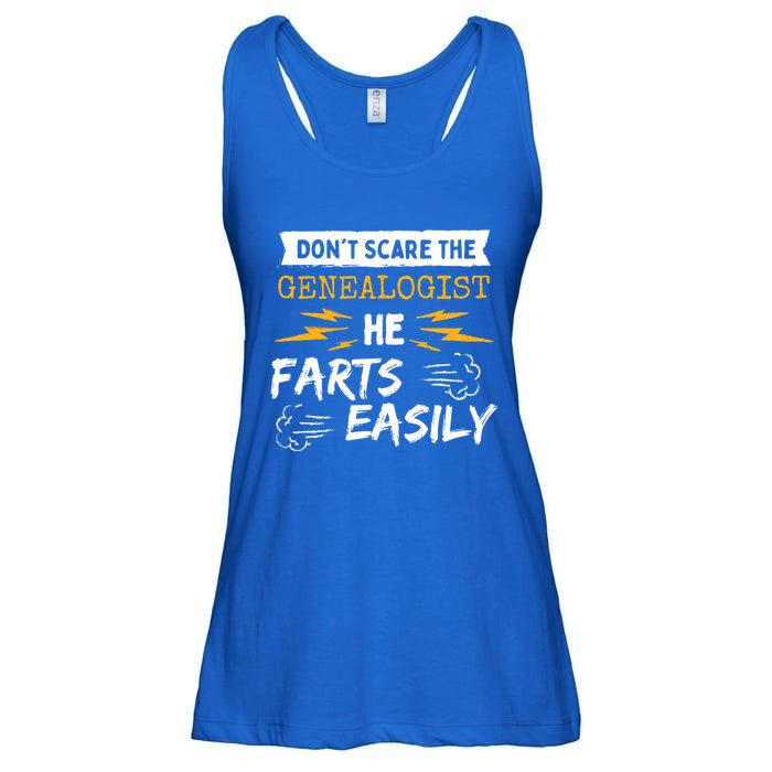 Don't Scare The Genealogist He Farts Easily Genealogy Farter Gift Ladies Essential Flowy Tank