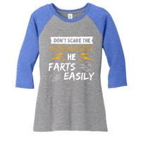 Don't Scare The Genealogist He Farts Easily Genealogy Farter Gift Women's Tri-Blend 3/4-Sleeve Raglan Shirt