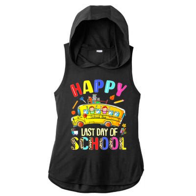 Duty Student Teacher Happy Last Day Of School Bus Driver Off Ladies PosiCharge Tri-Blend Wicking Draft Hoodie Tank