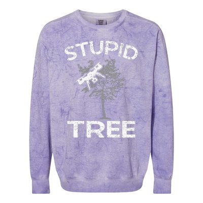 Drones Stupid Tree Rc Drone Pilot Quadcopter Fpv Colorblast Crewneck Sweatshirt